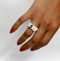 Bague en porcelaine avec lunes enlacées taille 50 Fr 