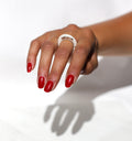 Bague en porcelaine blanche superposable inscription amour taille 53 FR 