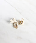 Mini boucle d'oreille en porcelaine en forme de coeur motif léopard 