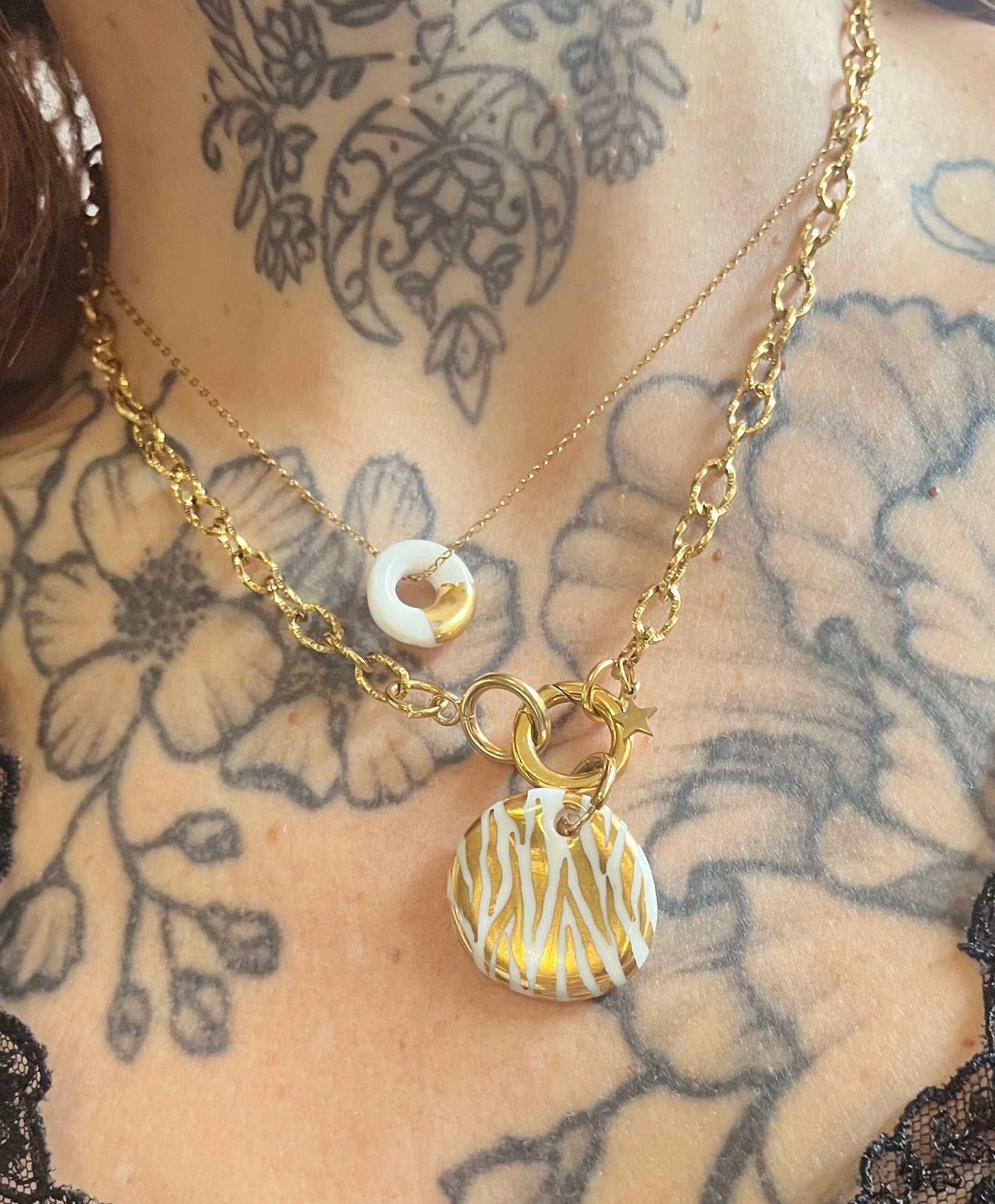 Collier zèbre ceramique 