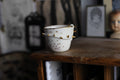 Tasse en porcelaine or et blanche, artisanale, fuck écrit à l’or